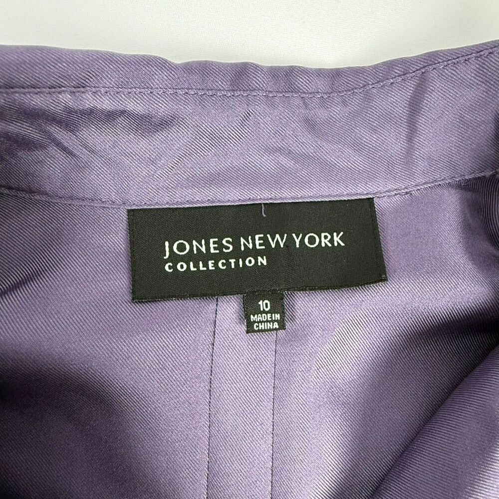 Jones New York Y2K 100% Rich Lilac Silk Satin Blouse - M/L - Picture 3 of 6